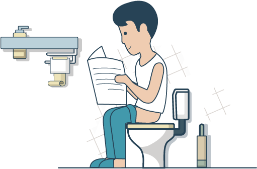 Squatting Toilet Reading The Newspaper Man - Toilet (567x567)