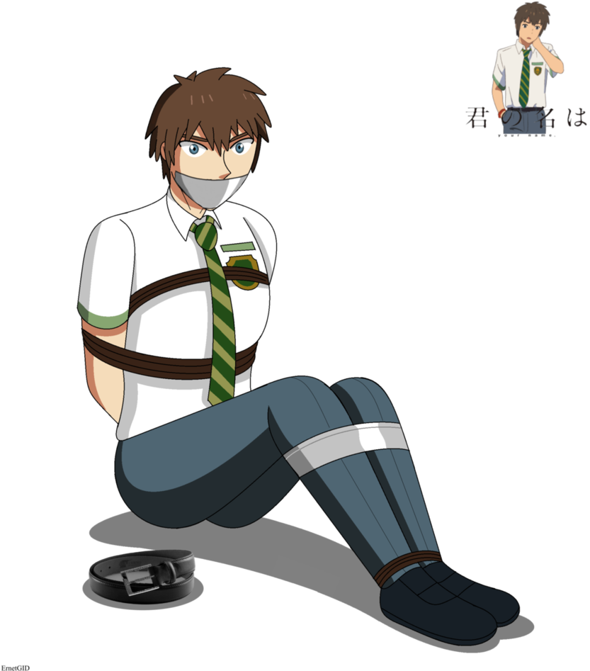 Highschool Boy In Distress By Ming-gid - Anime School Boy Bondage (839x952)