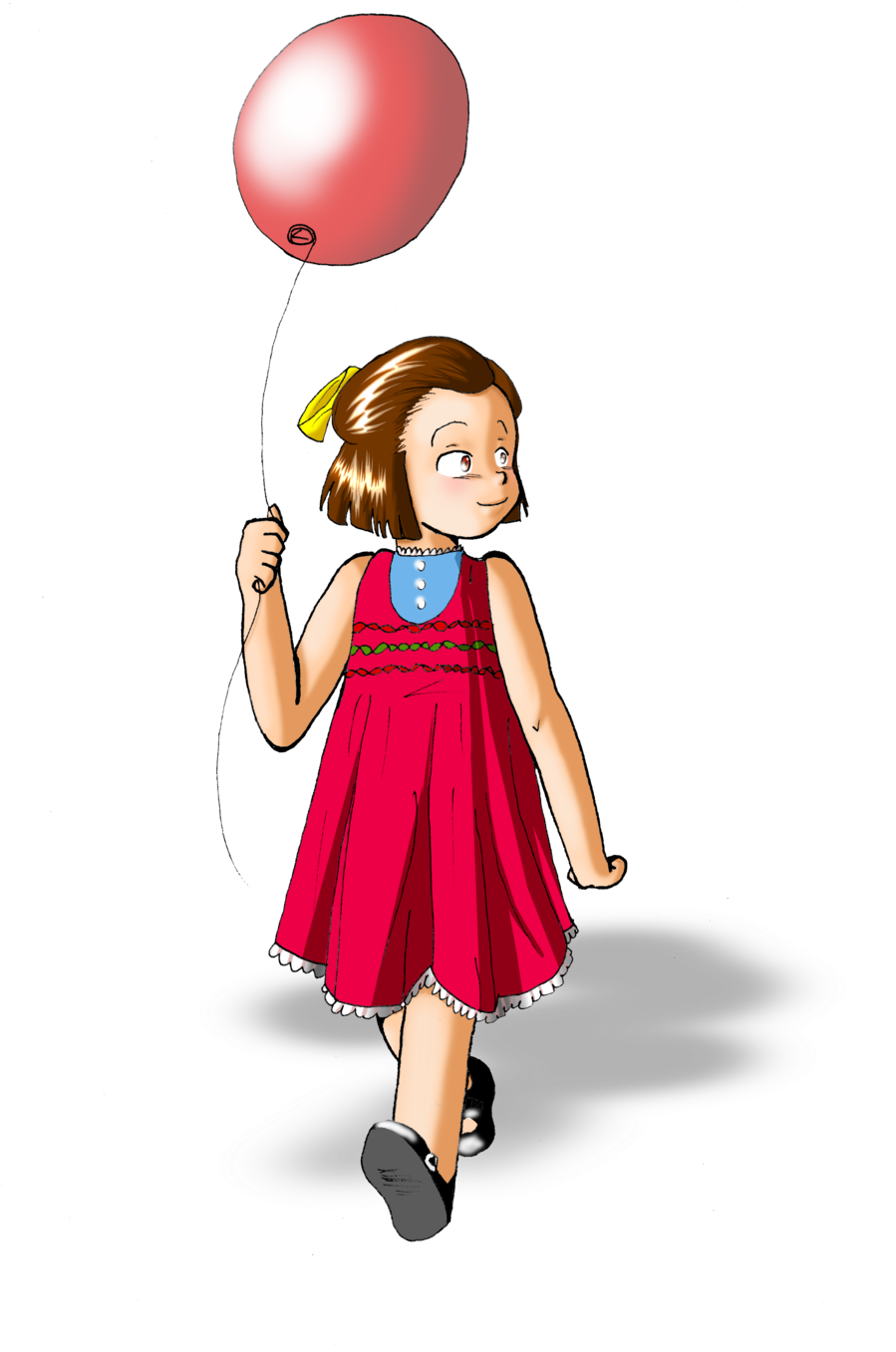 Child With A Balloon By Genrechowderstudios Child With - Child (900x1386)