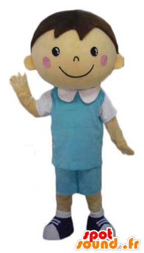 Boy Mascot, Schoolboy Well Dressed, With A Blue And - Boy (600x600)