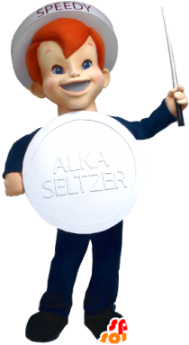 Mascotte Boy Brand Alka Seltzer - Alka Seltzer Mascot (300x400)
