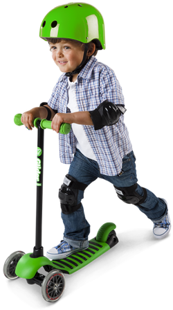 Yglider Deluxe Black/green - Yvolution Yglider - Deluxe - Scooter Black Green (500x500)