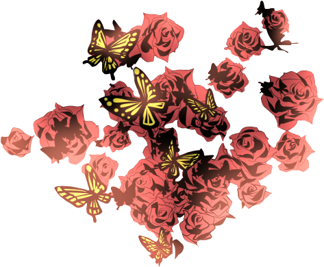 Flower And Butterfly Png - Rose And Butterfly Png (590x452)