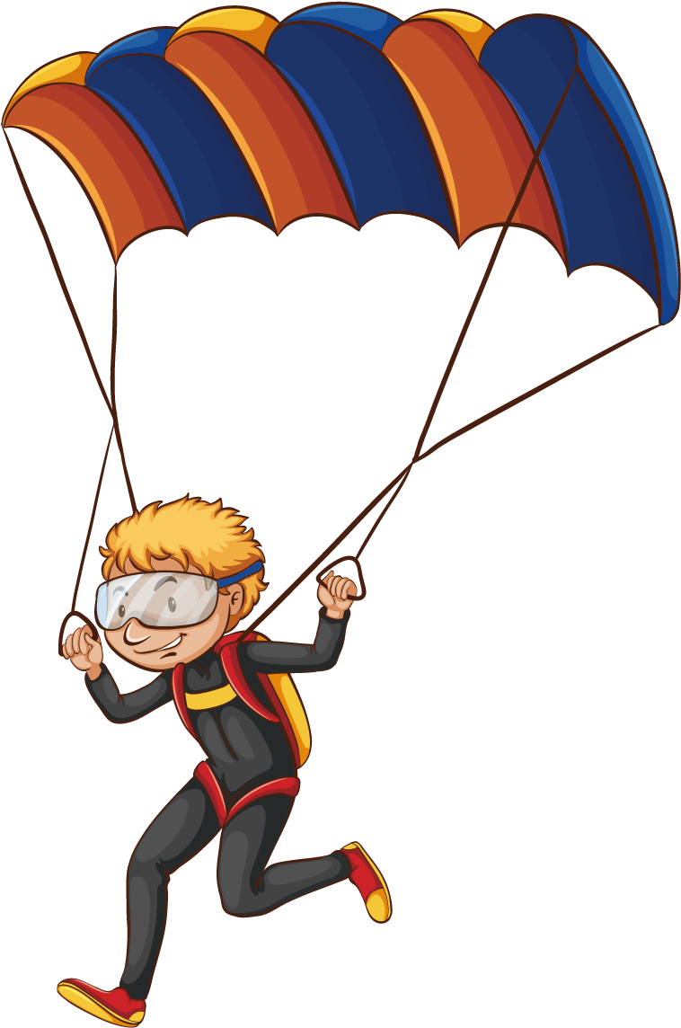 Parachuting Parachute Can Stock Photo Clip Art - Cartoon Parachutes (1500x1500)