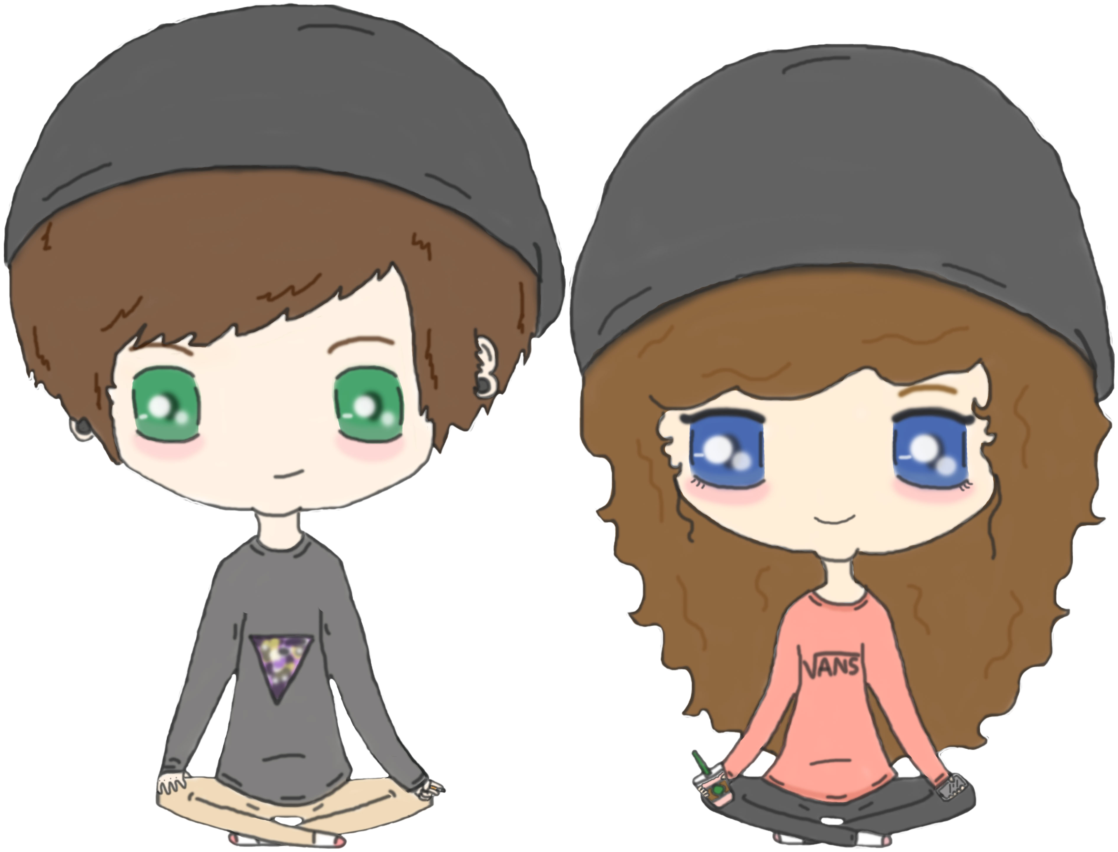 Chibi Couple By Killerpastelkittens Chibi Couple By - Wallpaper (6864x4806)