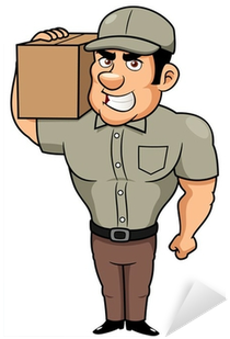 Illustration Of Cartoon Delivery Man Sticker • Pixers® - Dibujos De Repartidores (400x400)