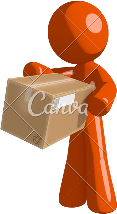 Orange Man Box Delivery - Canva (493x800)