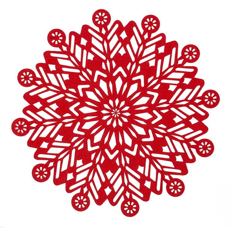 2016 Felt Design Snowflake Round Felt Christmas Placemat - Felt (760x744)