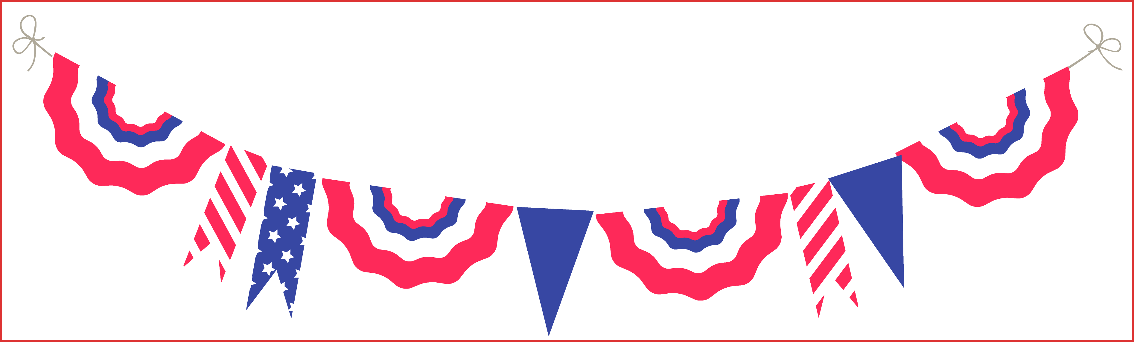 4th Of July Hello Talii Cliparts Free July 4th Clipart - 4th Of July Borders (3791x1146)