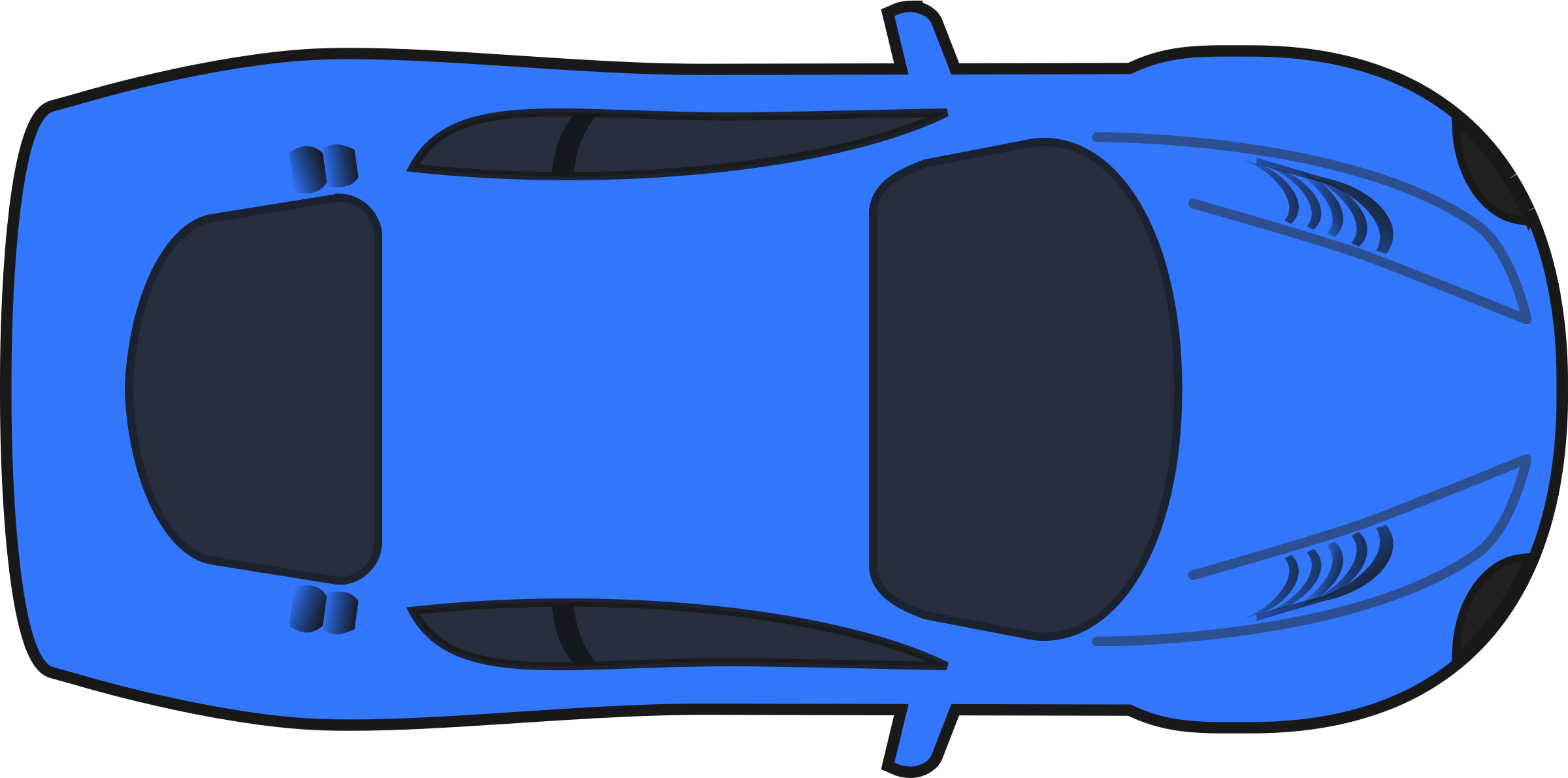 Race Car Clip Art - Car Clipart Top View Png (2400x1191)
