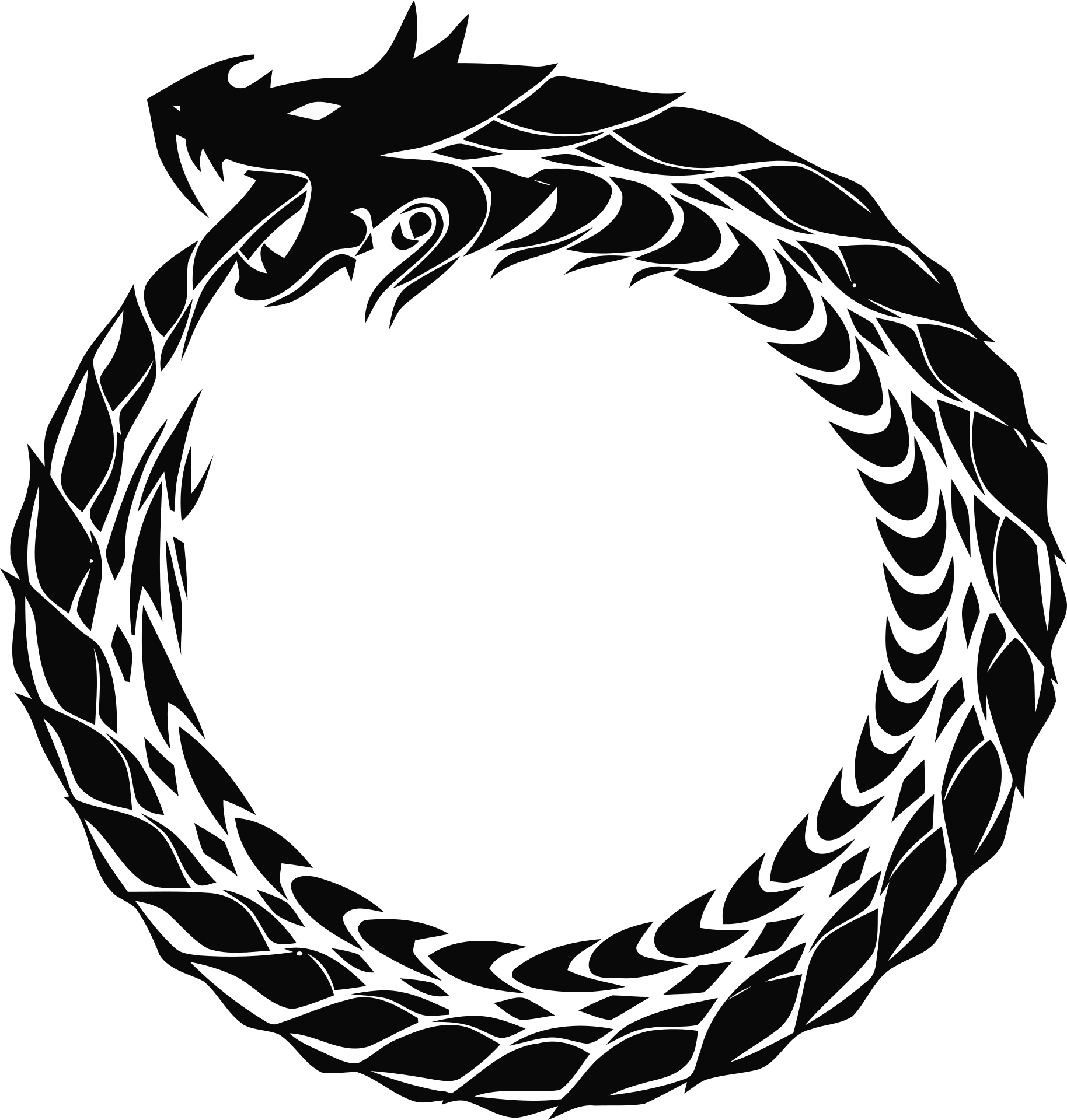 Ouroboros Scalable Vector Graphics Clip Art - Dragon Eating Its Own Tail (1828x1920)