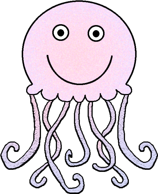 Jelly Fish Black An Clip Art (604x684)