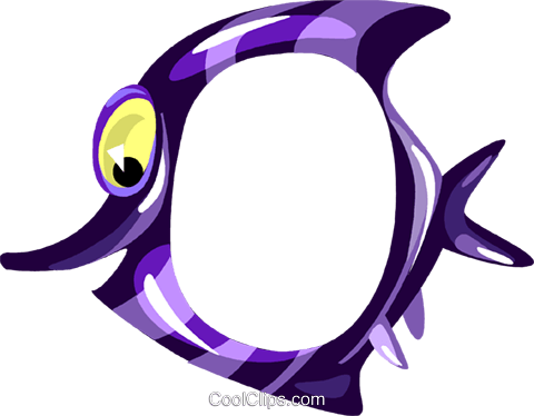Cartoon Tropical Fish Frame Royalty Free Vector Clip - Clip Art Fish Photo Frame (480x374)