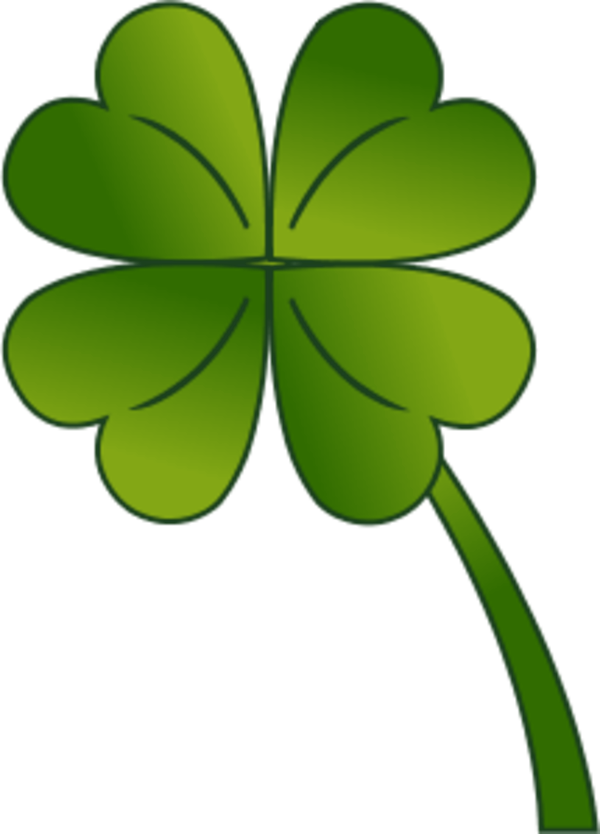 4 Leaf Clover Gradient - Four Leaf Clover Clip Art (600x834)