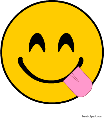 Sticking Tongue Out Emoji Clip Art - Printable Smiley Props (450x450)