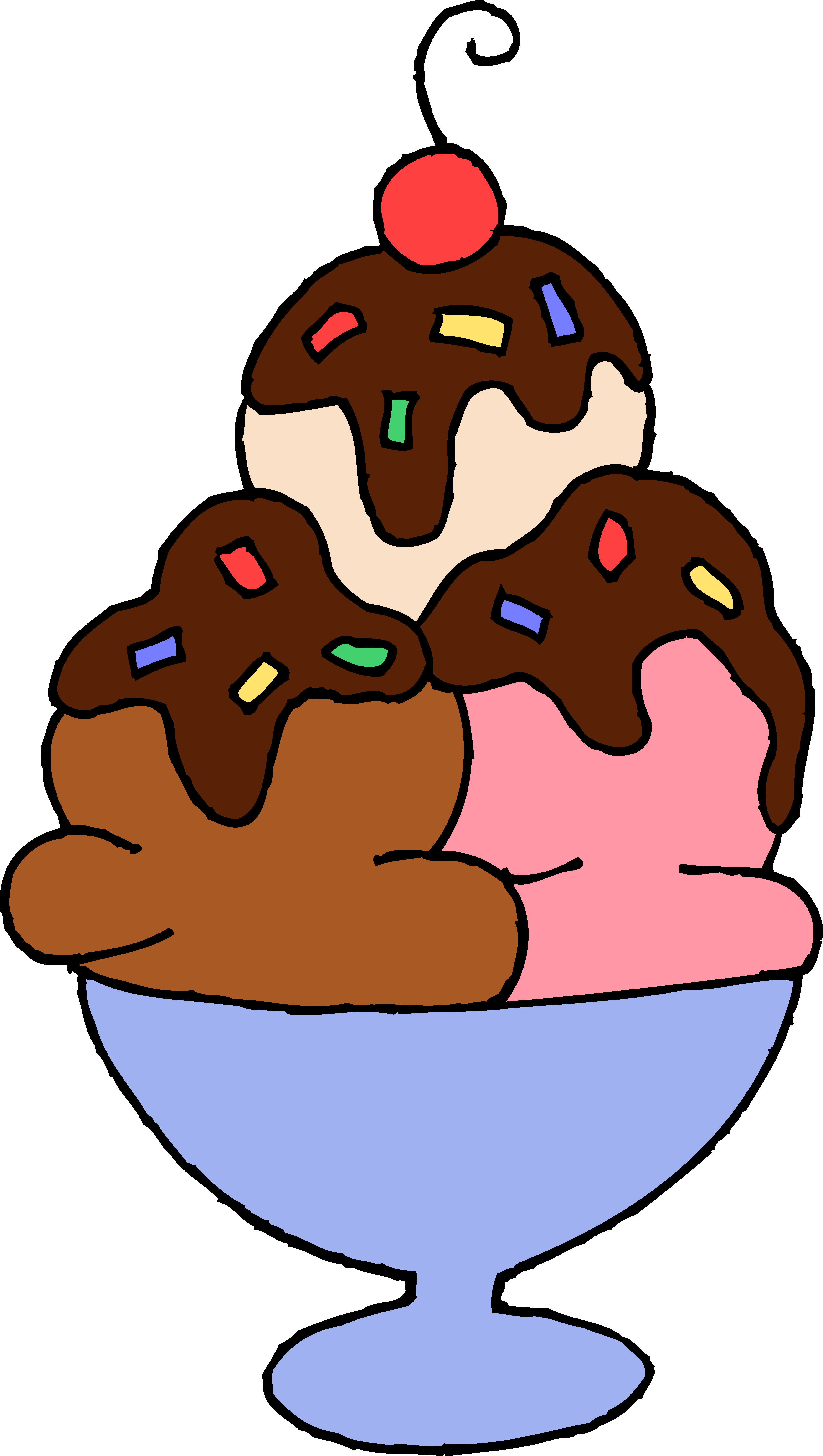 Ice Cream Clipart - Clip Art Ice Cream Sundae (3452x6108)