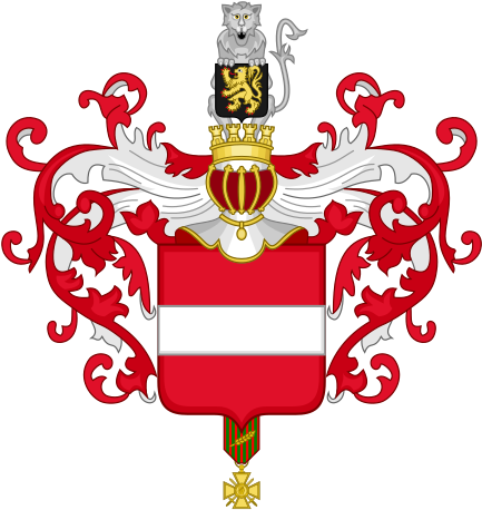 The Coat Of Arms Of Leuven, Featuring A French Croix - Leuven Heraldiek (440x464)