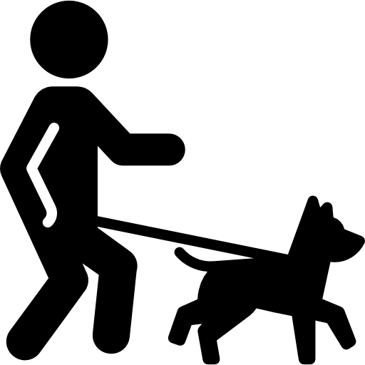 Walking The Dog Free Icon - Walking Dog Clipart Png (512x512)