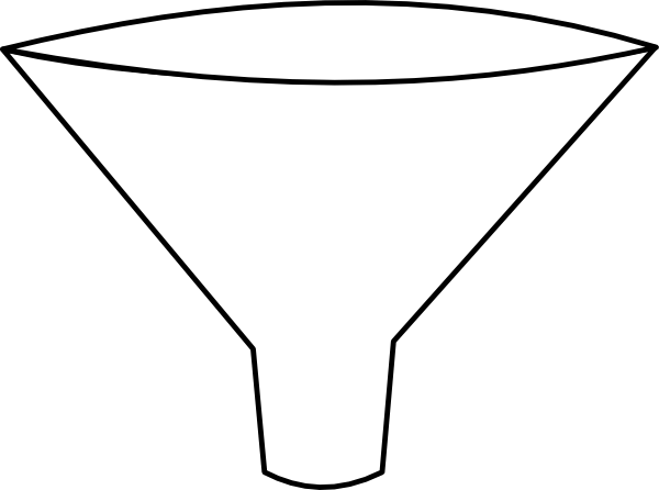 Simple Funnel Clip Art At Clker - Funnel Icon Png White (600x446)