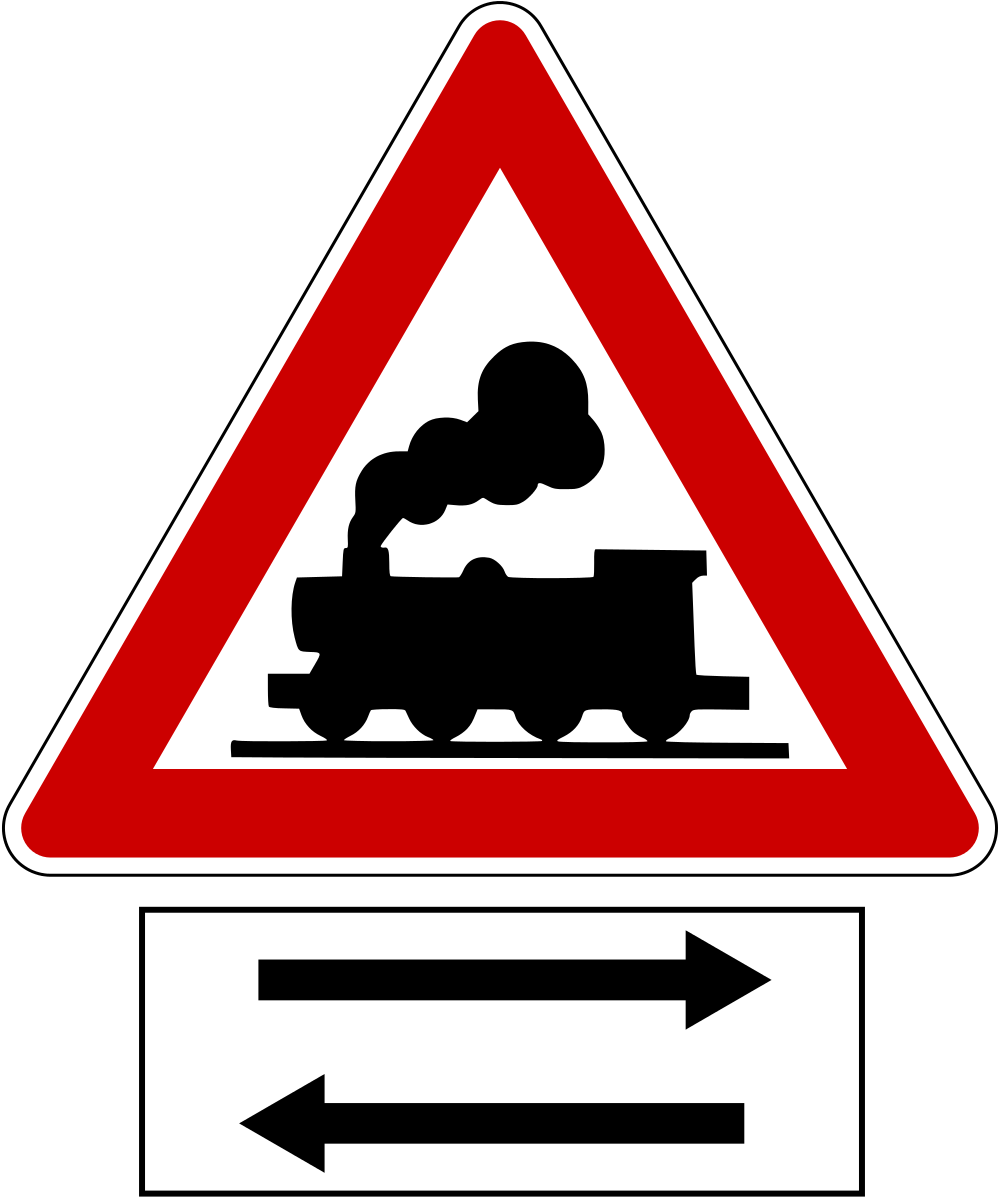 Train Ahead Warning Sign Arrows - Steam Trains Rule Stainless Steel Travel Mug (1000x1275)