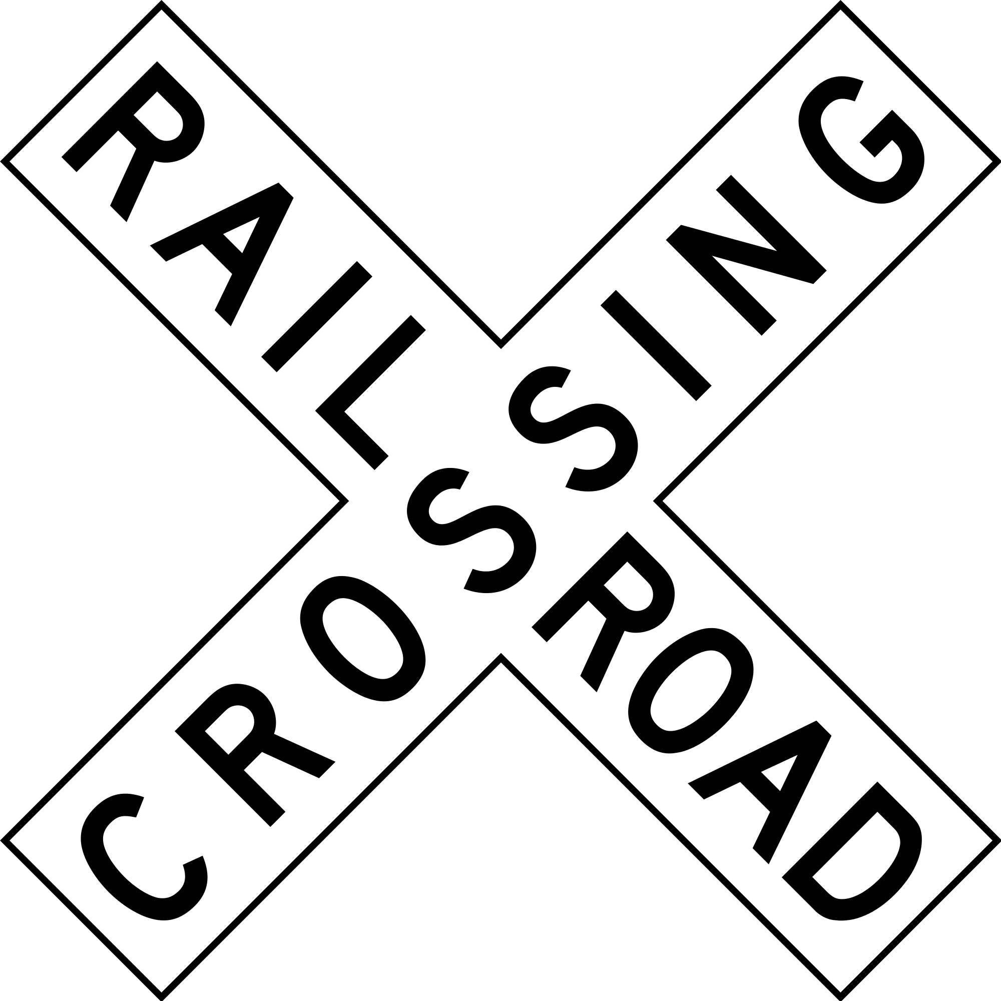 Open - Rail Road Crossing Sticker (2400x2400)