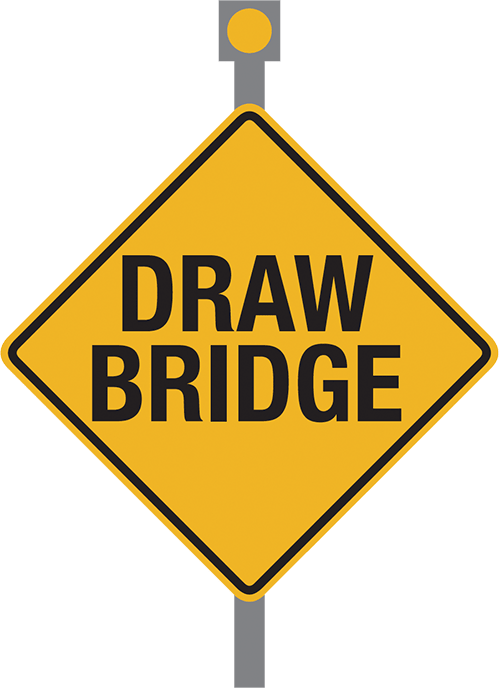 Drawbridge Sign - Shine A Light On Road Safety (499x688)