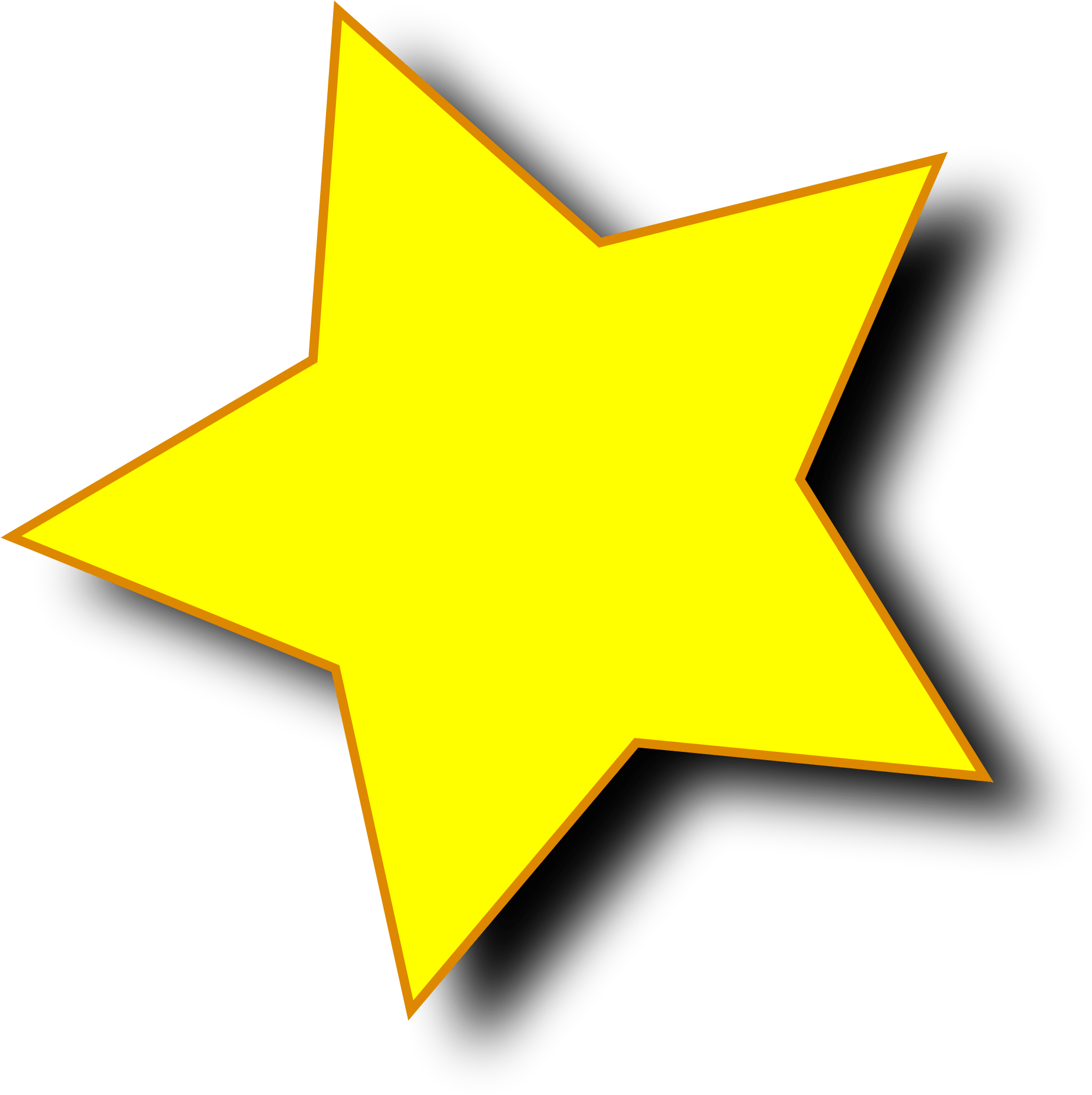 Single Star Clipart Png - Star With Shadow (2000x2000)