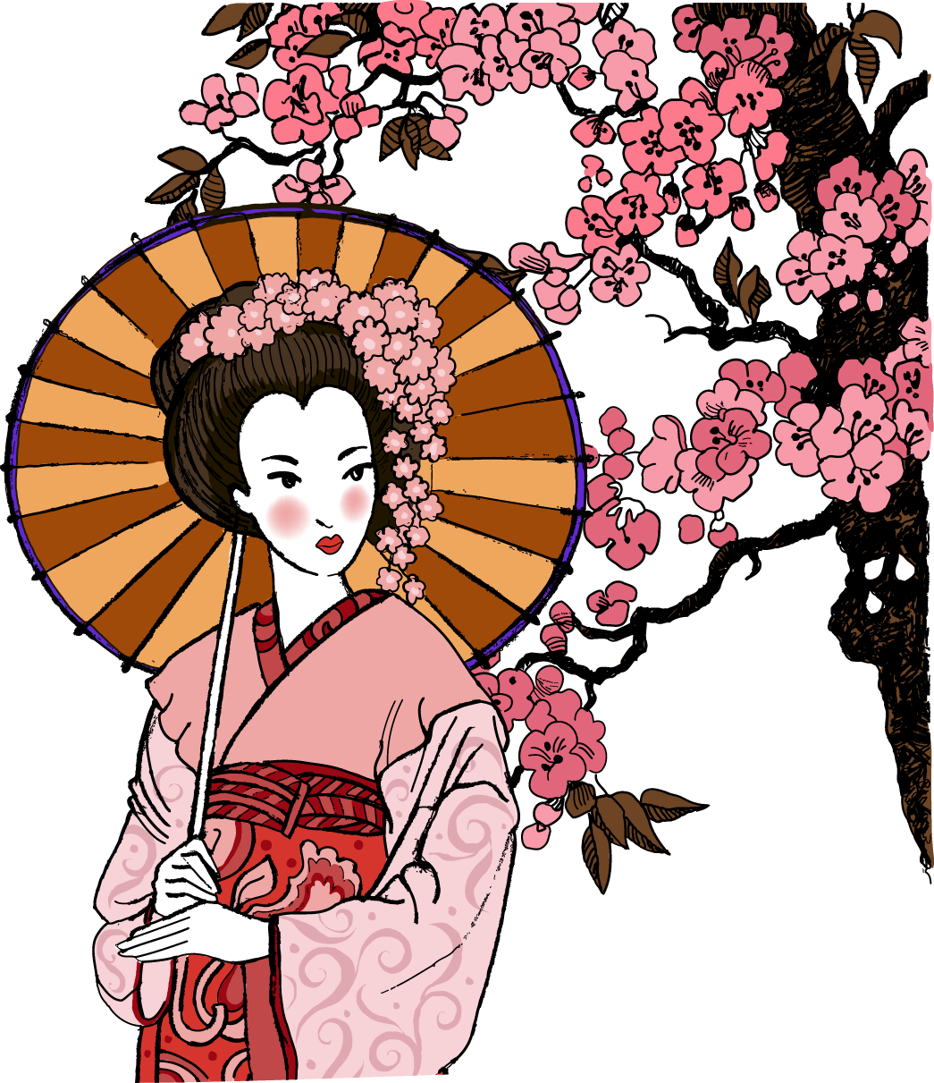 Japan Geisha Clip Art - Color Japan (color Therapy) (1045x1211)