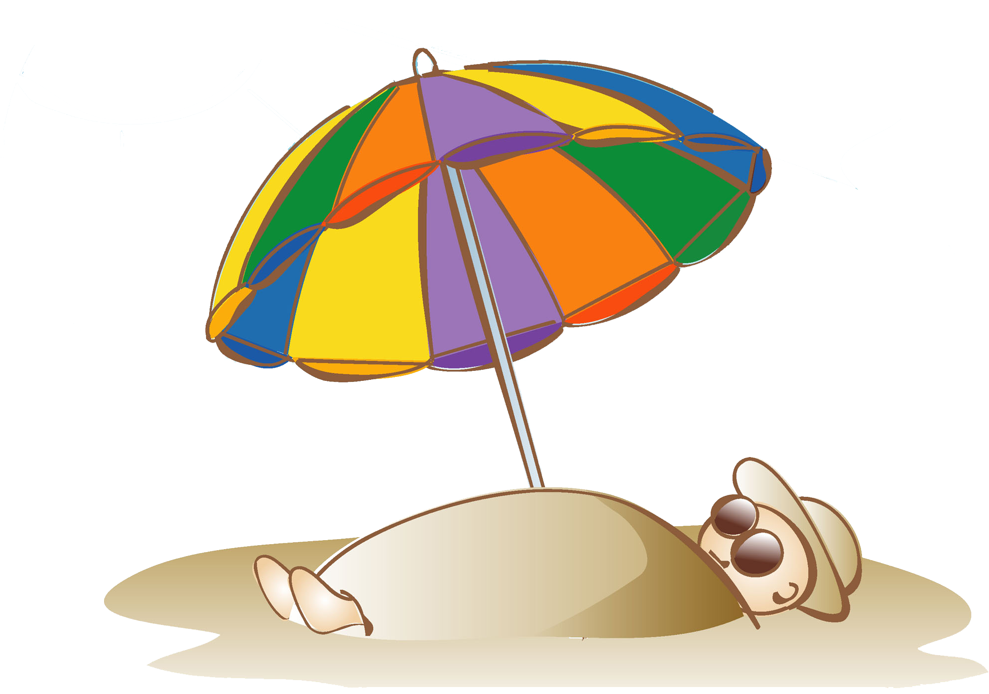 Sandy Beach Umbrella - Umbrella Summer Clipart (2143x1631)