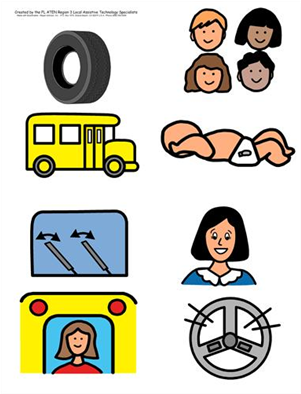 Wheels On Bus Manipulatives - Boardmaker (491x393)