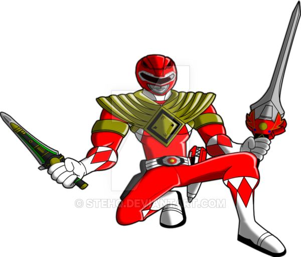 Power Rangers Animated - Mmpr Armored Red Ranger Fan Art (600x513)