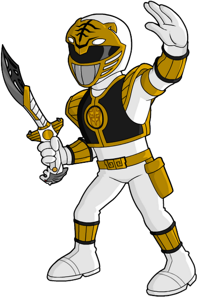 Power Rangers White Ranger By Elnenecool - White Power Ranger Cartoon (418x640)