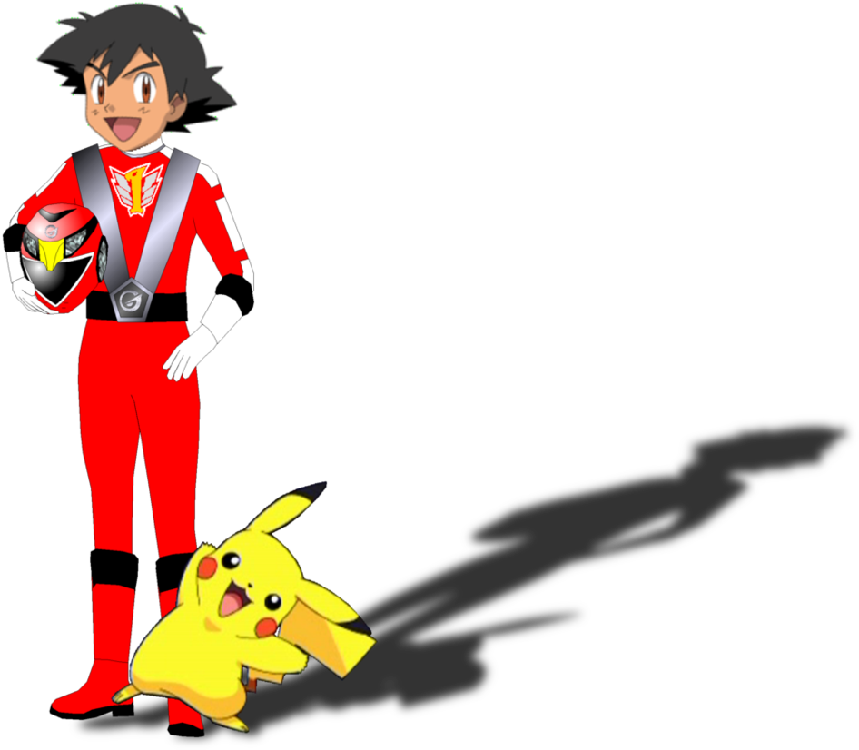 Ranger Red Ash Ketchum By Rangeranime - Ash Ketchum Power Ranger (965x828)