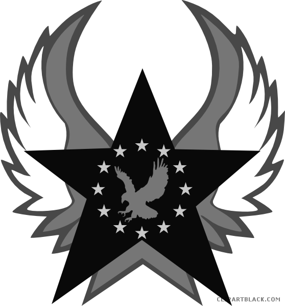 Eagle Star Animal Free Black White Clipart Images Clipartblack - Eagle Star Animal Free Black White Clipart Images Clipartblack (558x598)