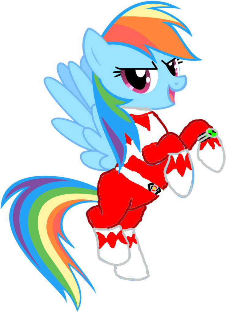 Ben 10, Kyouryuu Sentai Zyuranger, Mighty Morphin Power - Rainbow Dash Power Rangers (755x1057)