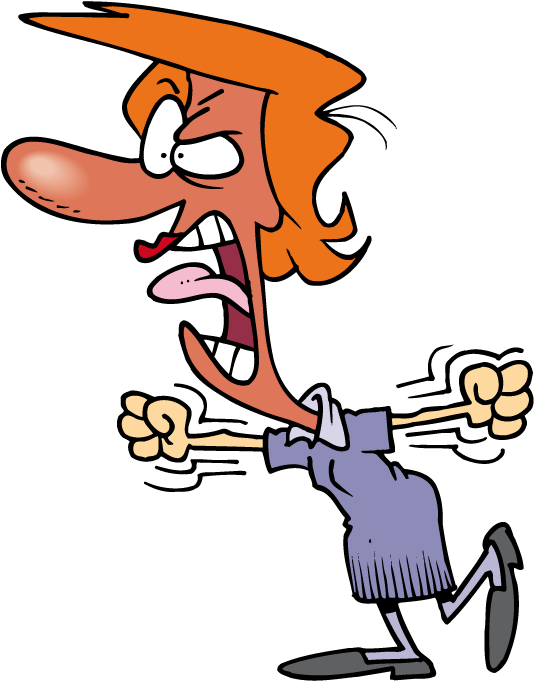Anger Cartoon Screaming Clip Art - Angry Lady Cartoon (737x800)