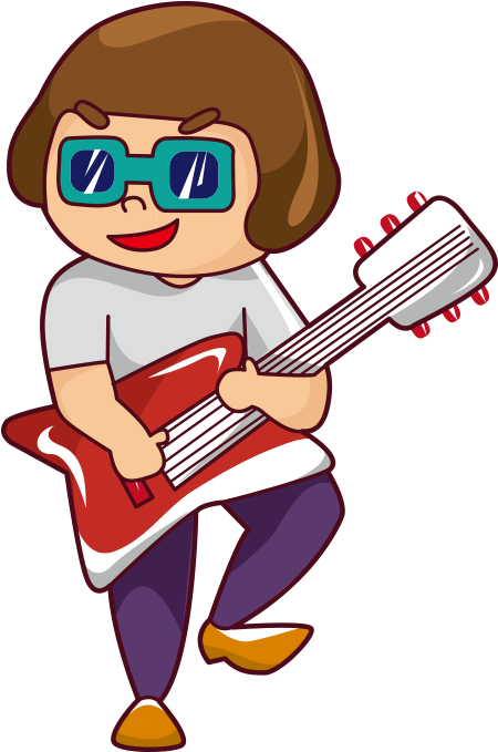 Cartoon Musical Ensemble Illustration - Vector Graphics (800x800)