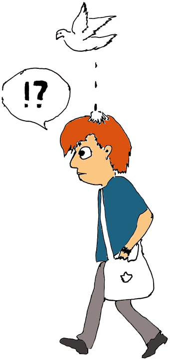 Clipart Bird Poop Breaking News Study Proves Relationship - Bird Pooping On People (370x743)