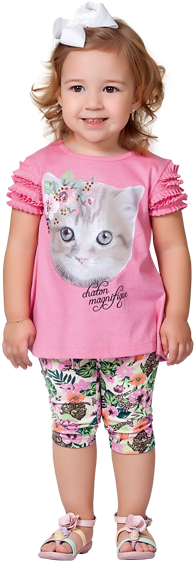 Legging Floral Infantil - Kitten (234x600)
