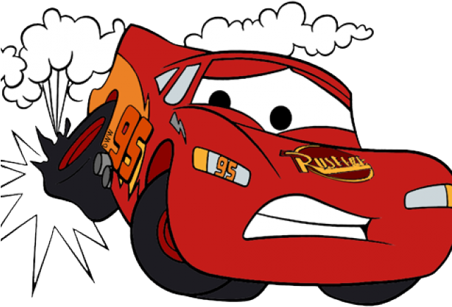 Race Car Clipart Mcqueen - Coloring Book (640x480)