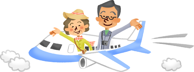 Senior Couple Traveling By Airplane Women Traveler Cartoon Png 650x242 Png Clipart Download