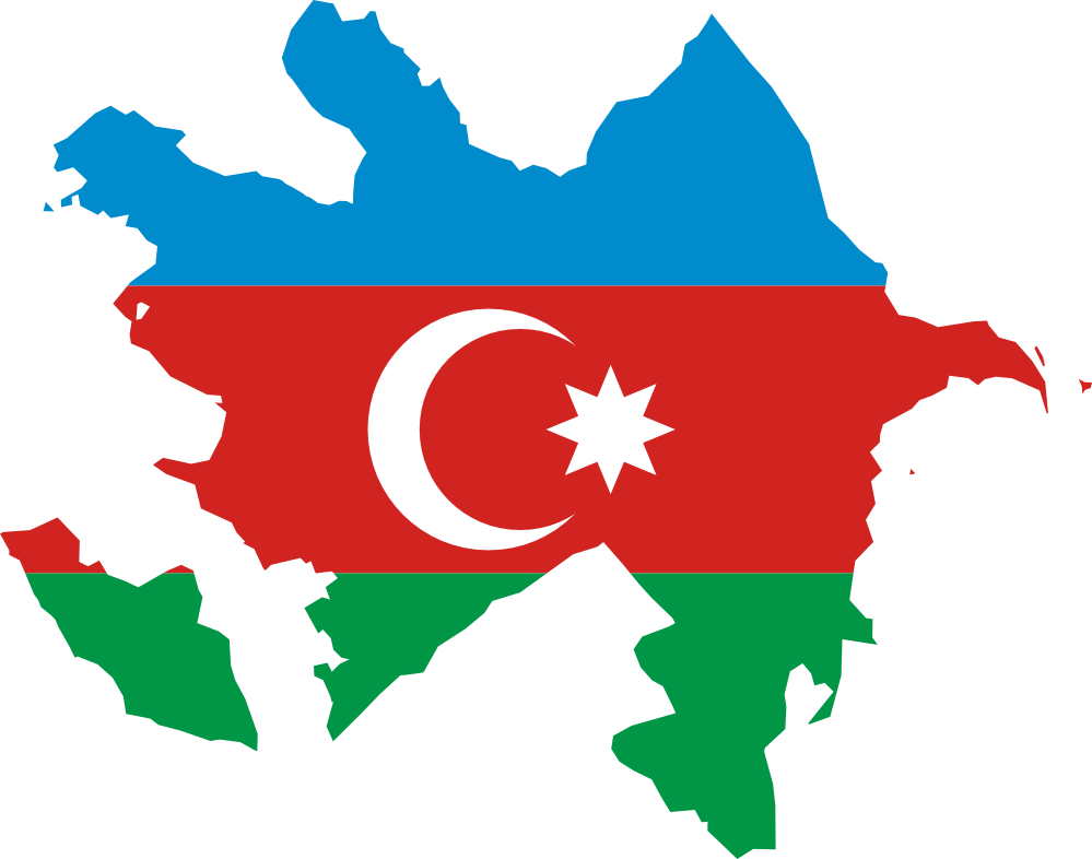 World Flags Clipart - Azerbaijan Map With Flag (999x786)