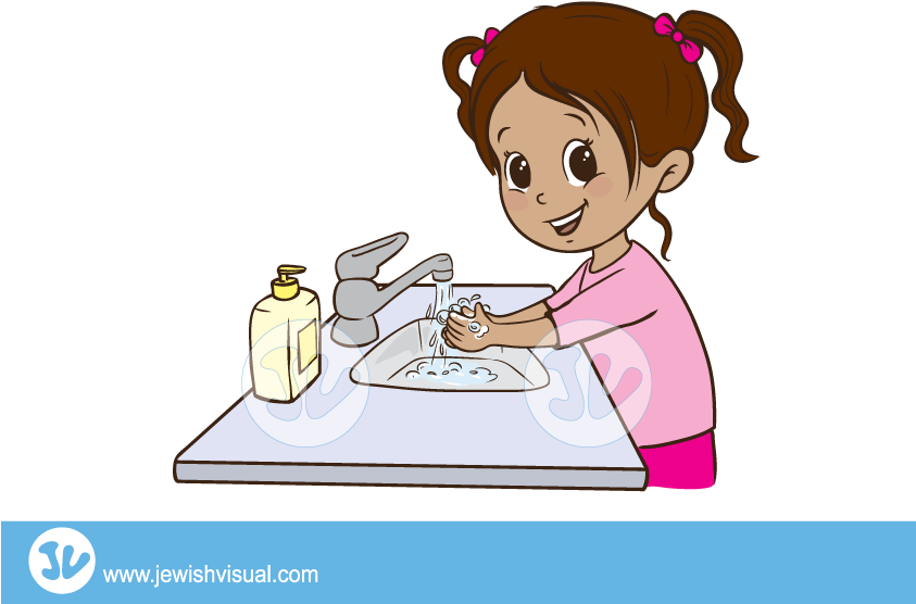 Girl Washing Hands Clipart - Girl Washing Hands Clipart (842x595)