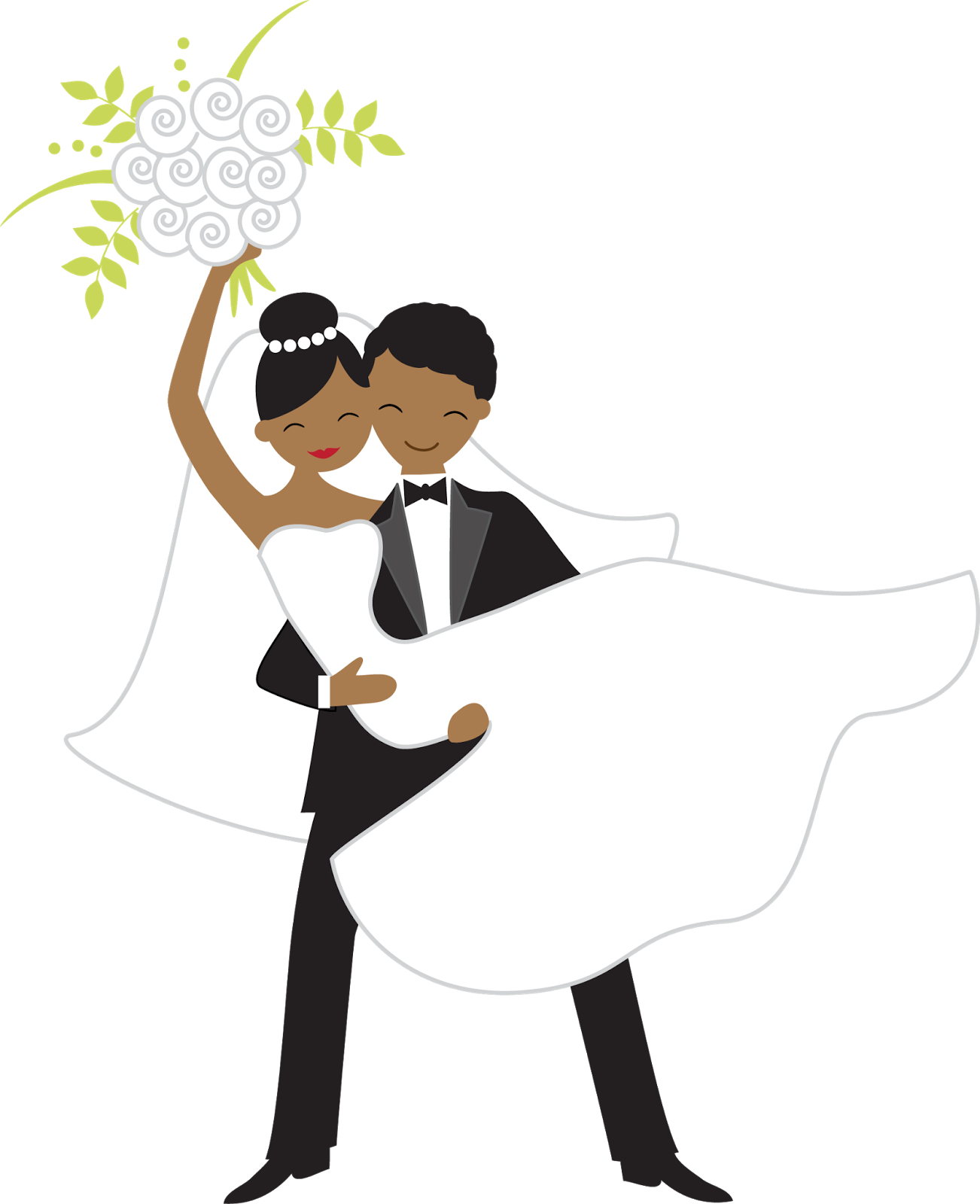 Novia Tirando El Ramo - Novios De Boda Dibujos (1302x1600)