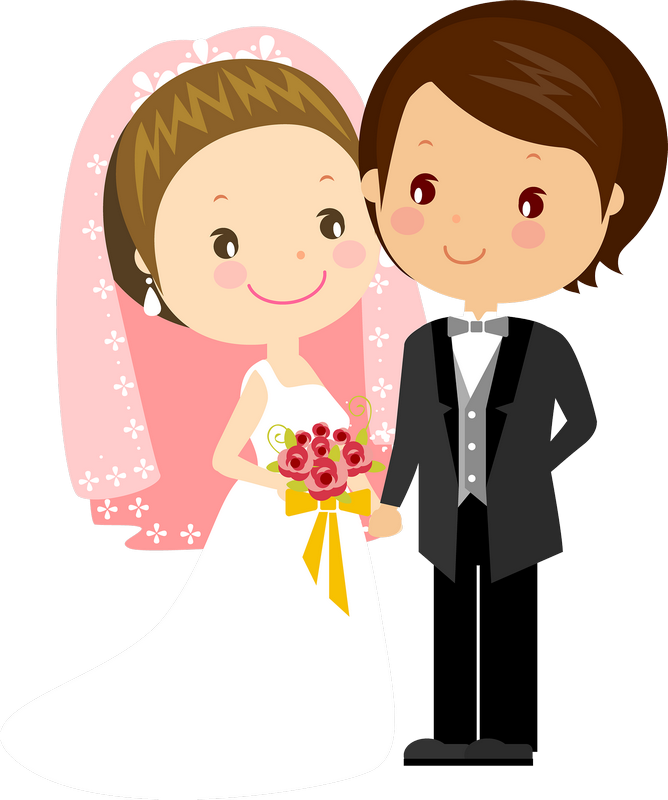 Imágenes De Novios En Caricatura - Card Wedding Invitation Cute (668x800)