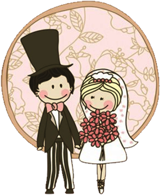 Tiernas Imágenes En Diferentes Versiones De Novios - Tarjetas De Felicitaciones De Matrimonio (353x403)