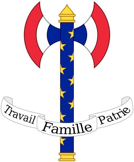 Pictures Of The Vichy Flag And Coat Of Arms Respectively - Hoi4 French Fascist Flag (462x558)