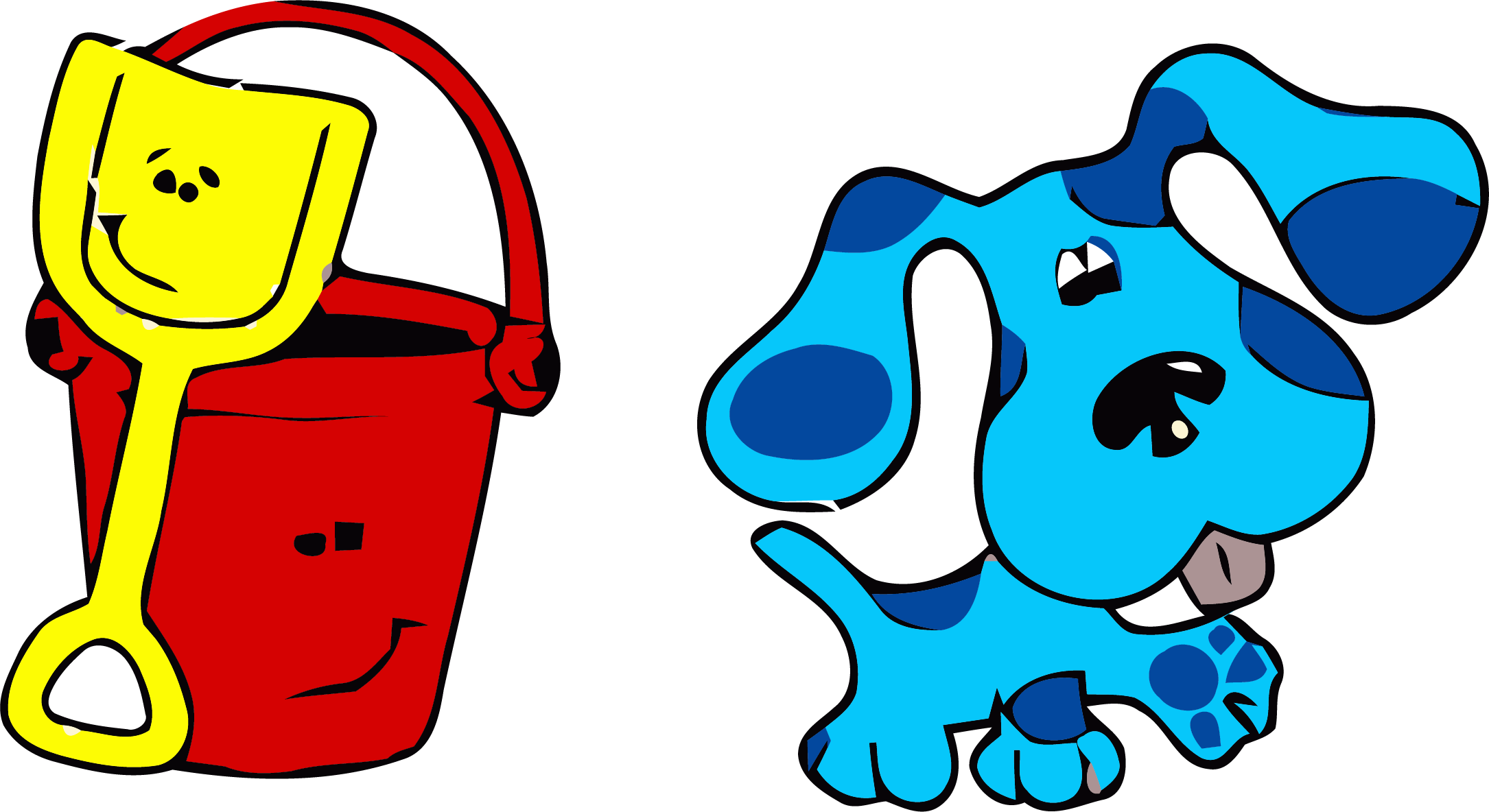 Blue's Clues Clip Art Bucket Clipart Png - Blues Clues Coloring Pages (2170x1184)