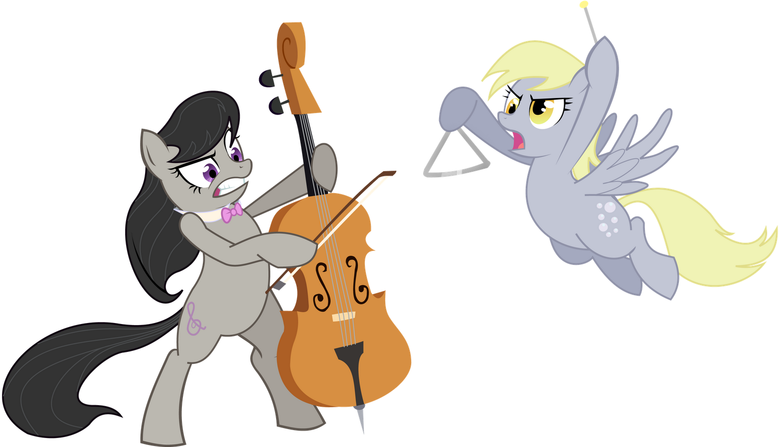 Derpy Hooves Pony Horse Mammal Vertebrate Violin Family - Mlp Octavia And Derpy (1600x897)