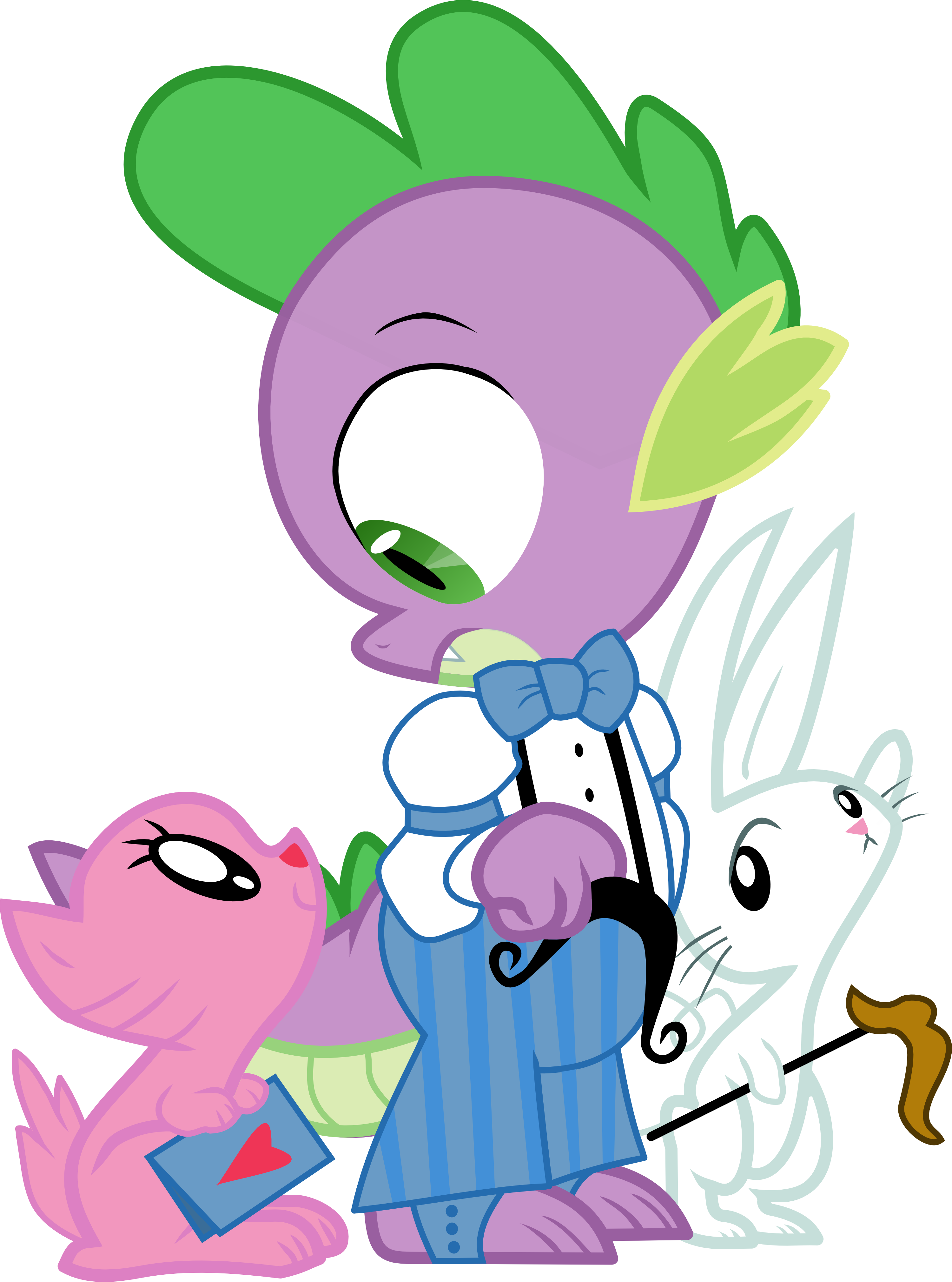 Spike Rarity Pony Pink Mammal Nose Vertebrate Clip - My Little Pony Spike And Angel (3000x4038)